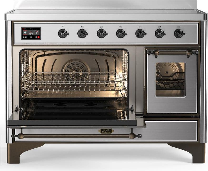Ilve UMIB48NR3SSB Stainless Steel With Burnished Trim