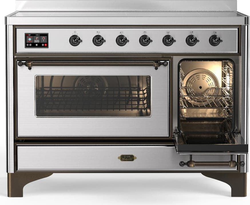 Ilve UMIB48NR3SSB Stainless Steel With Burnished Trim