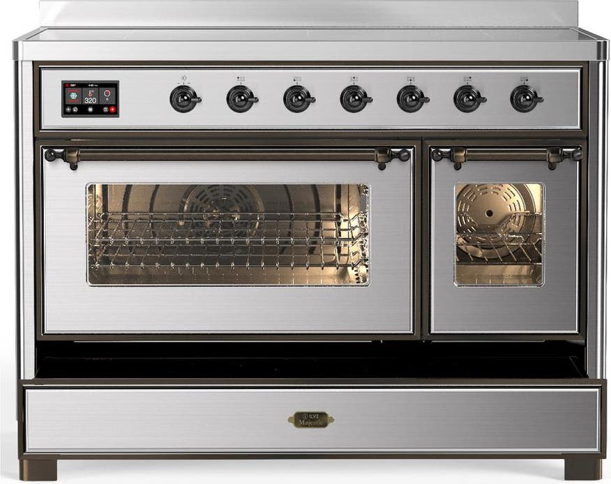 Ilve UMIB48NR3SSB Stainless Steel With Burnished Trim