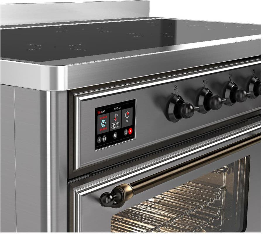Ilve UMIB48NR3SSB Stainless Steel With Burnished Trim