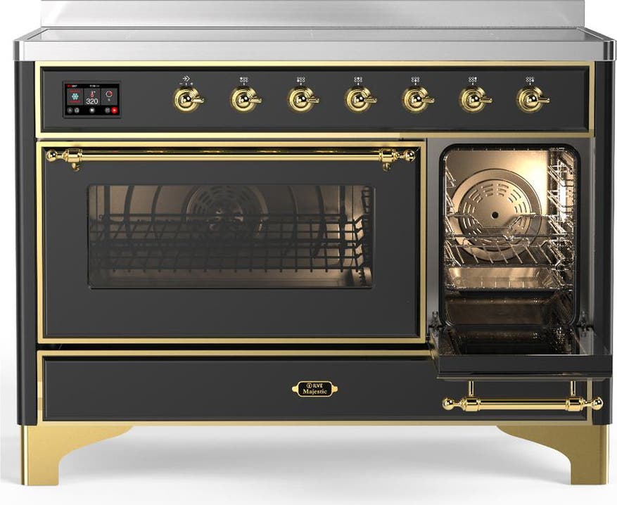 Ilve UMIB48NR3MGG Matte Graphite With Brass Trim