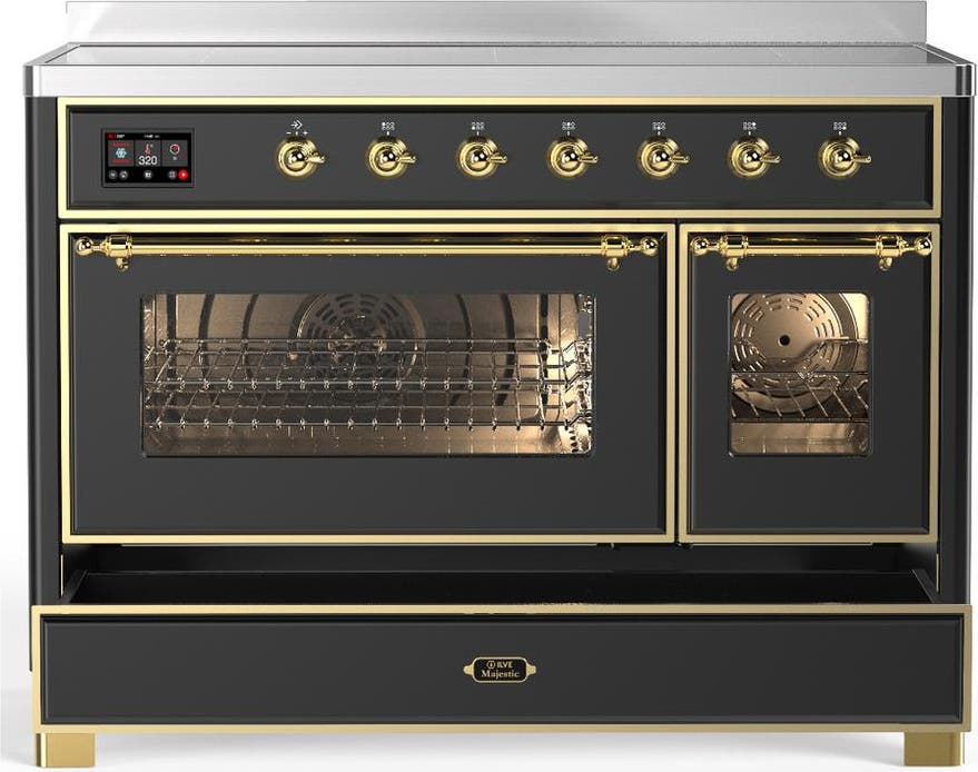 Ilve UMIB48NR3MGG Matte Graphite With Brass Trim