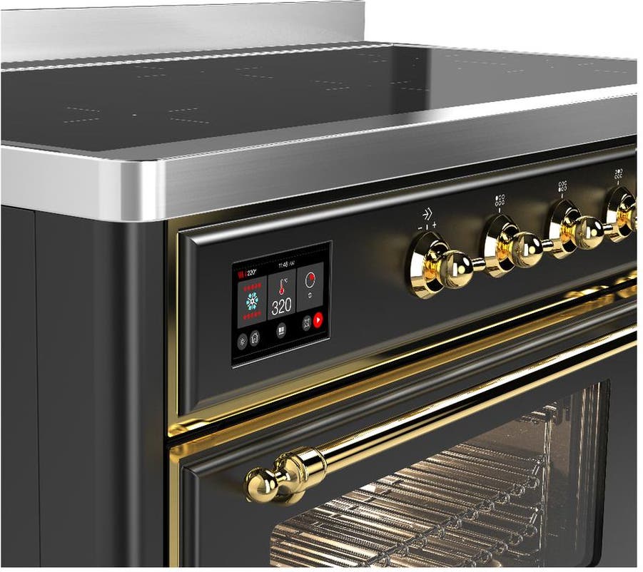 Ilve UMIB48NR3MGG Matte Graphite With Brass Trim