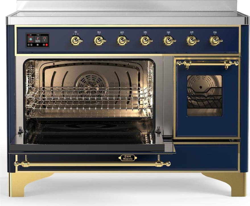 Ilve UMIB48NR3MBG Midnight Blue With Brass Trim