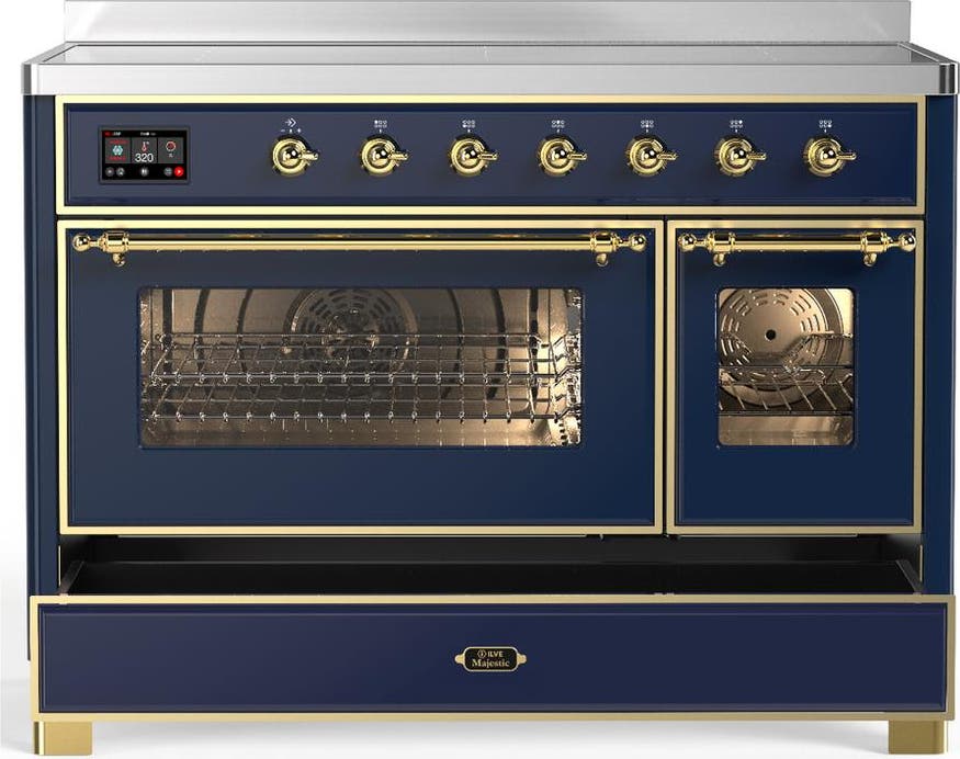 Ilve UMIB48NR3MBG Midnight Blue With Brass Trim