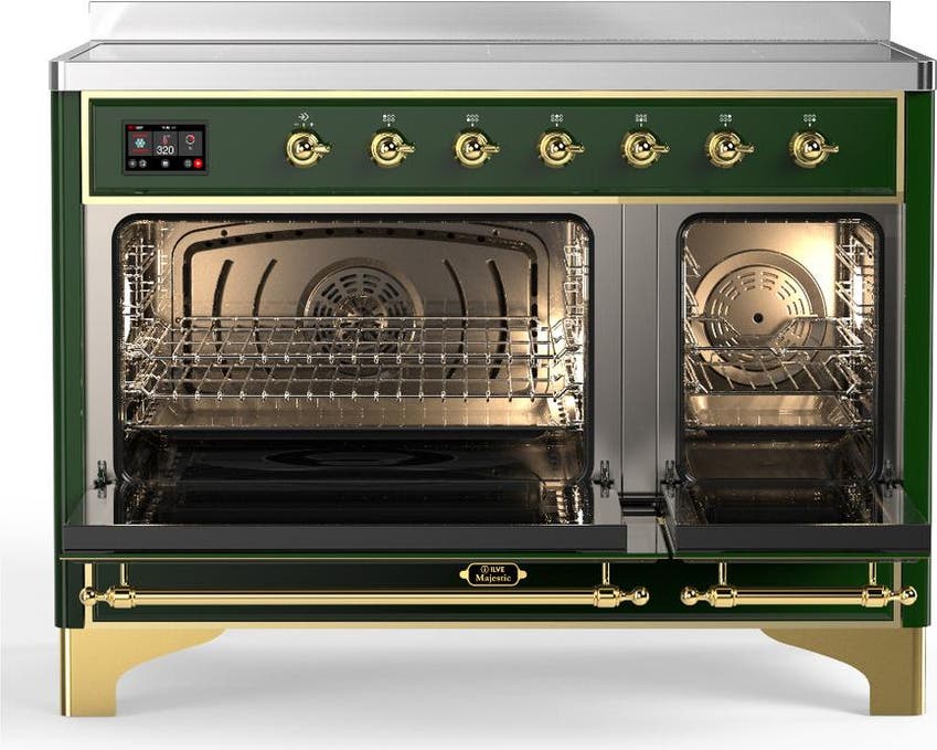 Ilve UMIB48NR3EGG Emerald Green With Brass Trim