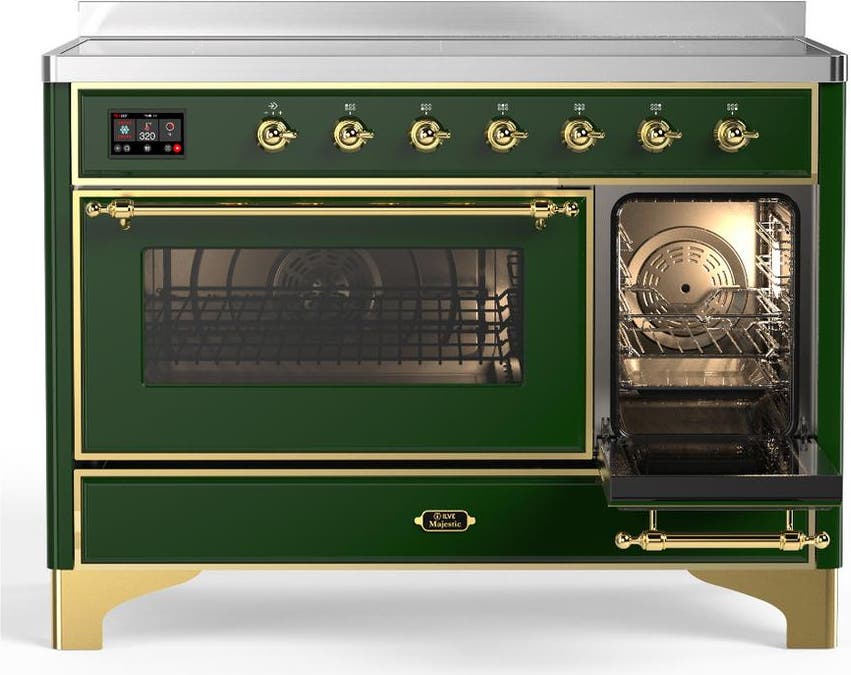 Ilve UMIB48NR3EGG Emerald Green With Brass Trim