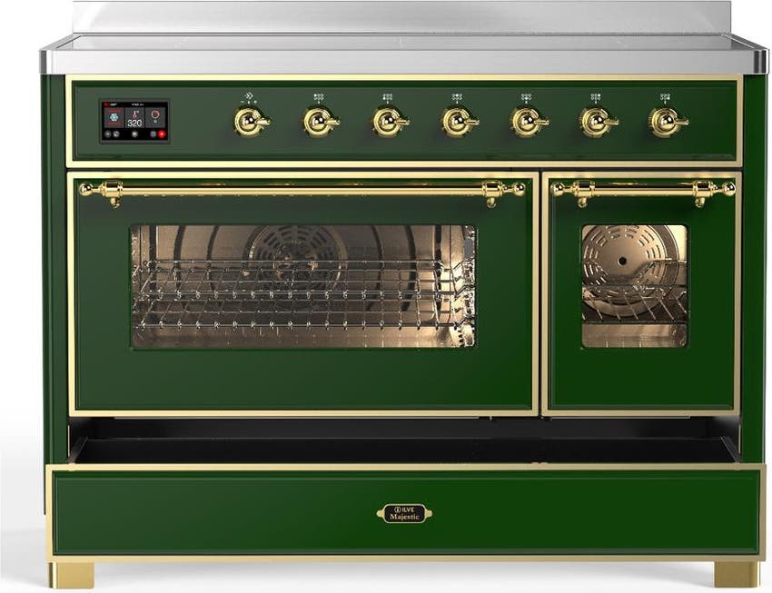 Ilve UMIB48NR3EGG Emerald Green With Brass Trim