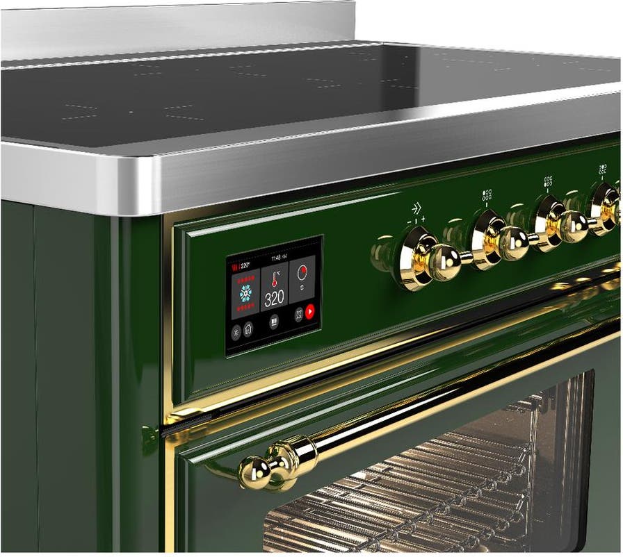 Ilve UMIB48NR3EGG Emerald Green With Brass Trim