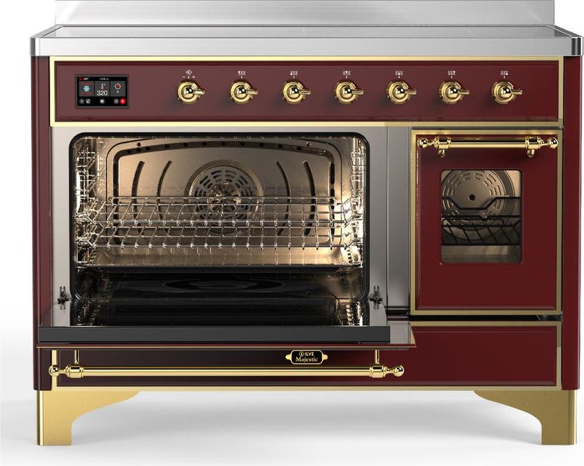 Ilve UMIB48NR3BUG Burgundy With Brass Trim