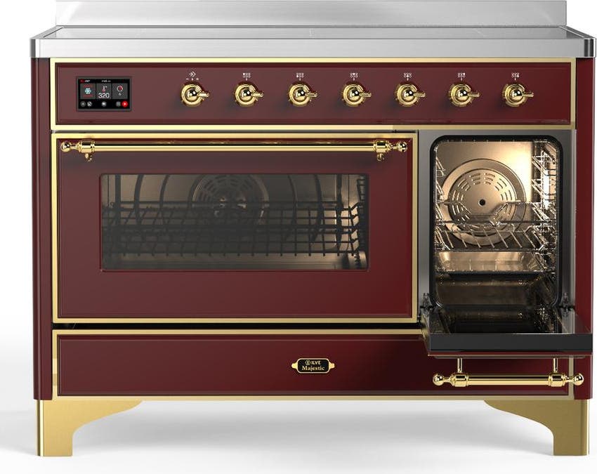 Ilve UMIB48NR3BUG Burgundy With Brass Trim