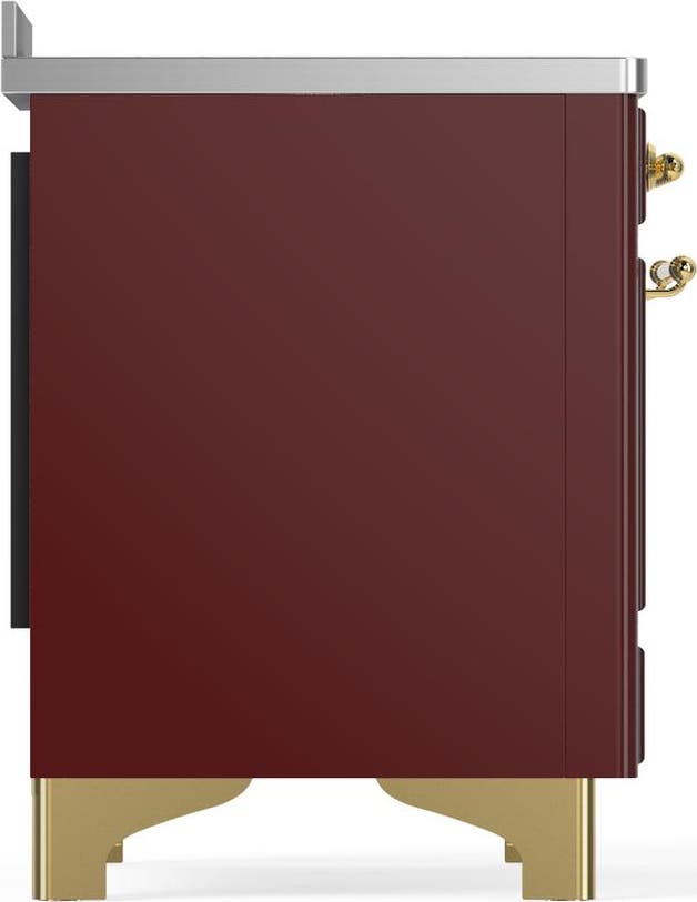 Ilve UMIB48NR3BUG Burgundy With Brass Trim
