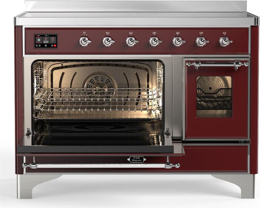 Ilve UMIB48NR3BUC Burgundy With Chrome Trim