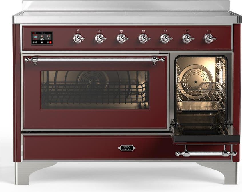 Ilve UMIB48NR3BUC Burgundy With Chrome Trim