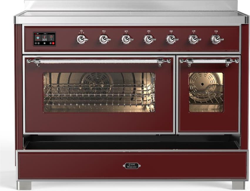Ilve UMIB48NR3BUC Burgundy With Chrome Trim