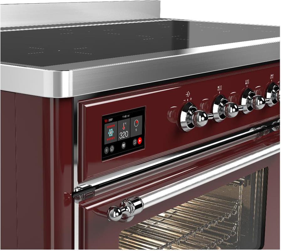 Ilve UMIB48NR3BUC Burgundy With Chrome Trim