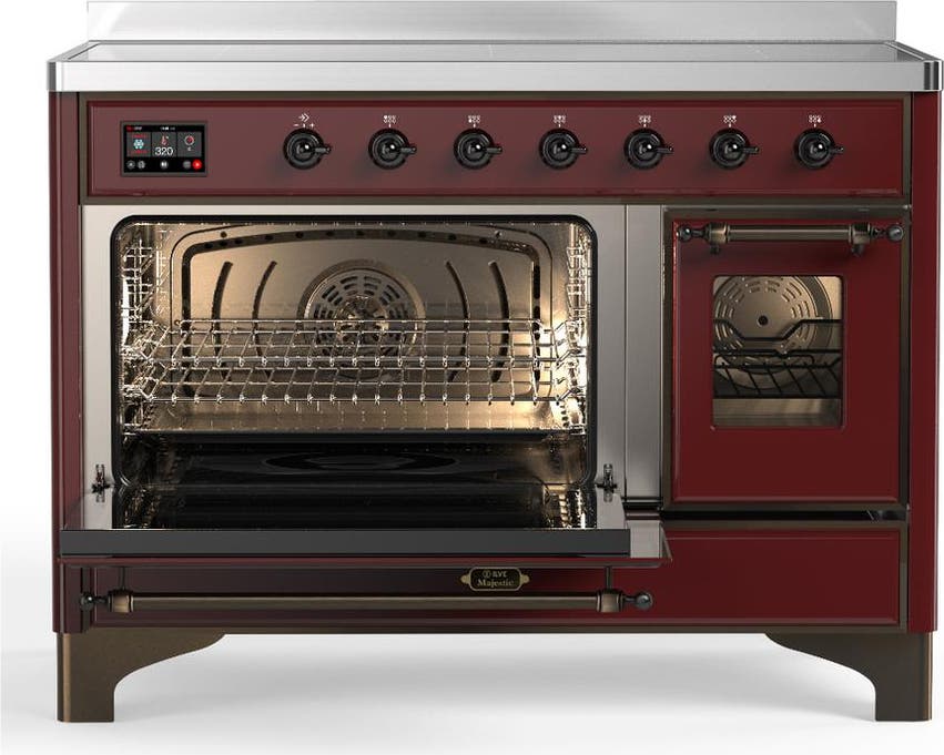 Ilve UMIB48NR3BUB Burgundy With Burnished Trim