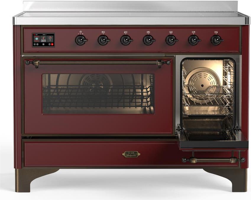 Ilve UMIB48NR3BUB Burgundy With Burnished Trim