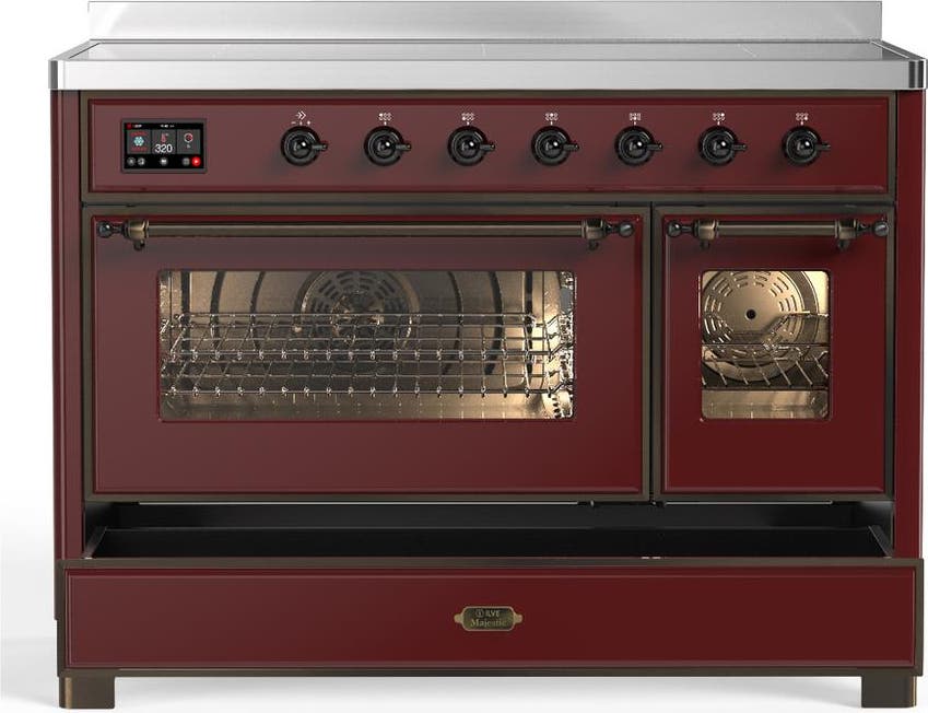 Ilve UMIB48NR3BUB Burgundy With Burnished Trim