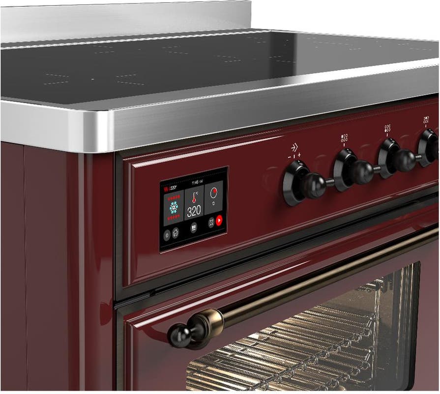 Ilve UMIB48NR3BUB Burgundy With Burnished Trim