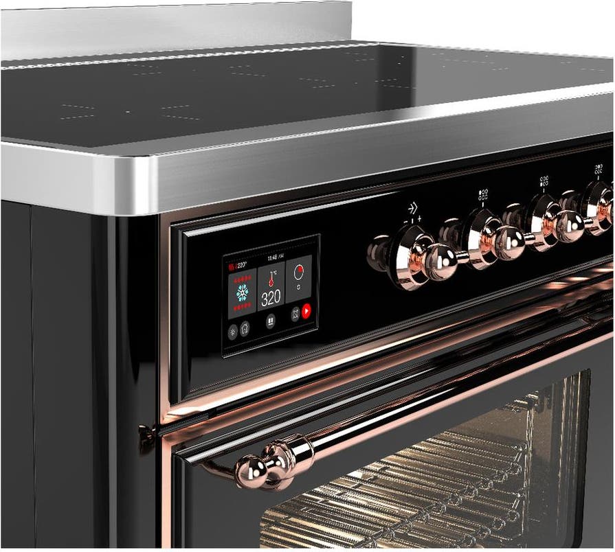 Ilve UMIB48NR3BKP Glossy Black With Copper Trim