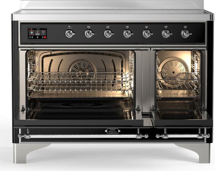 Ilve UMIB48NR3BKC Glossy Black With Chrome Trim