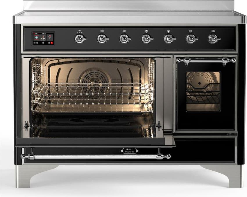 Ilve UMIB48NR3BKC Glossy Black With Chrome Trim