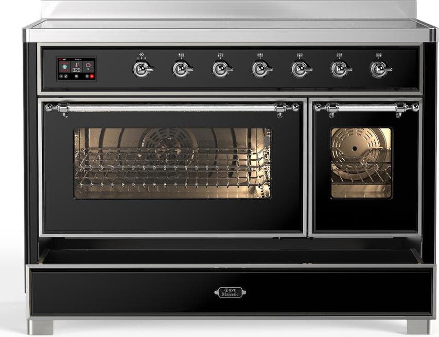 Ilve UMIB48NR3BKC Glossy Black With Chrome Trim