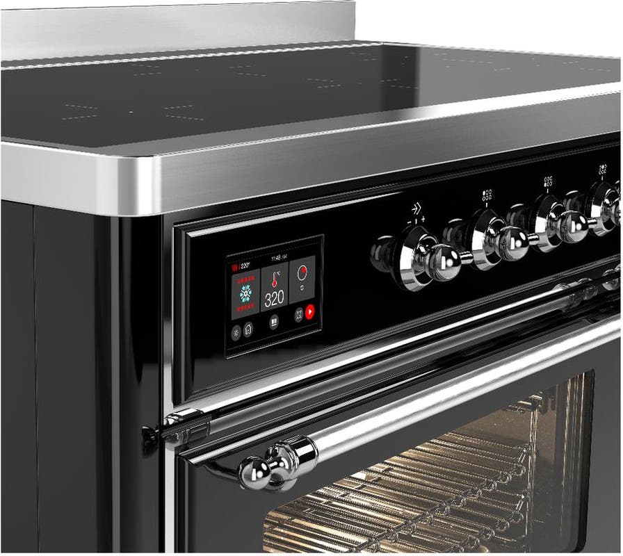 Ilve UMIB48NR3BKC Glossy Black With Chrome Trim