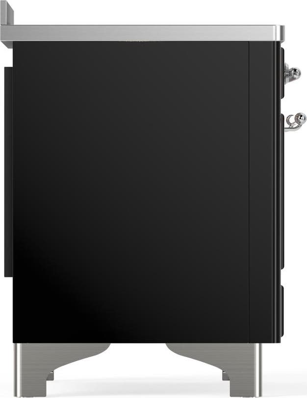 Ilve UMIB48NR3BKC Glossy Black With Chrome Trim