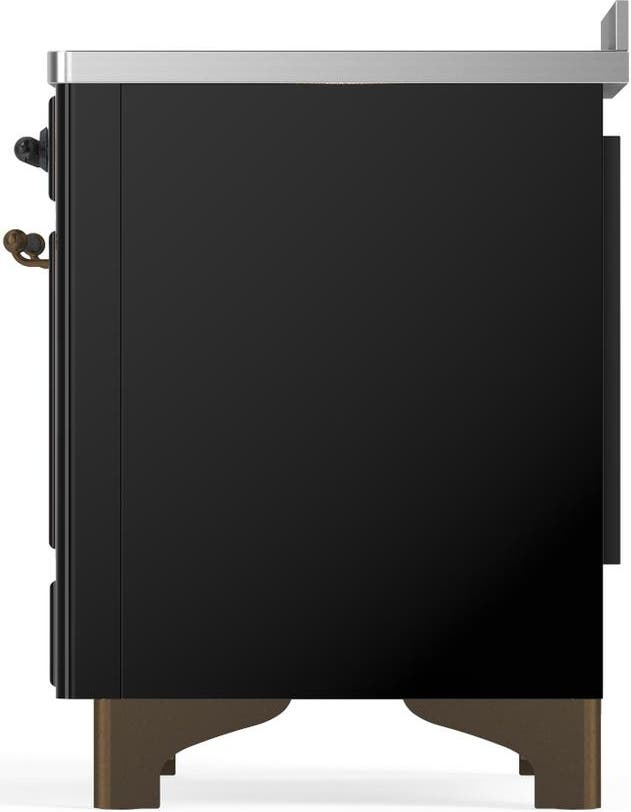 Ilve UMIB48NR3BKB Glossy Black With Burnished Trim