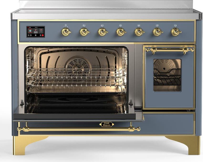 Ilve UMIB48NR3BGG Blue Grey With Brass Trim