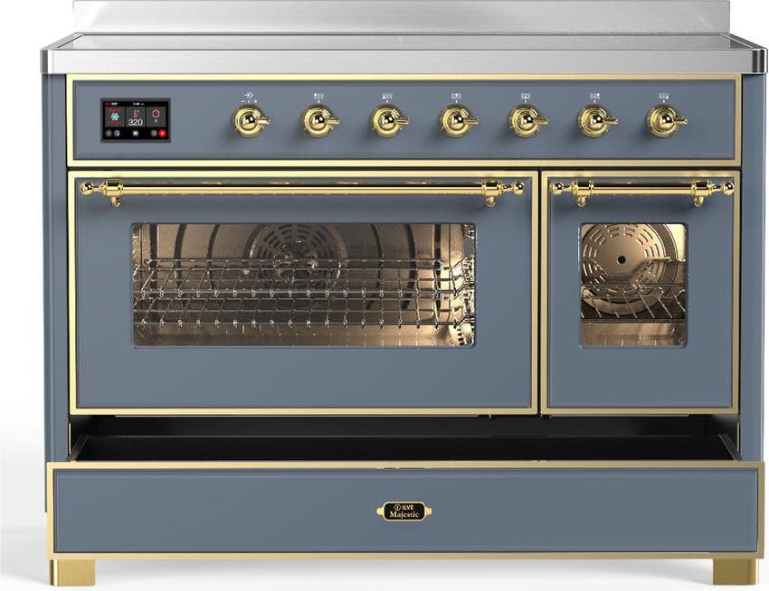 Ilve UMIB48NR3BGG Blue Grey With Brass Trim