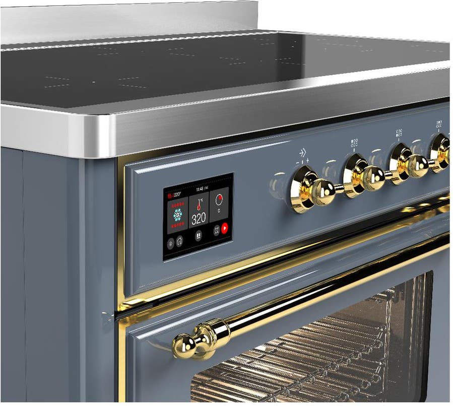 Ilve UMIB48NR3BGG Blue Grey With Brass Trim