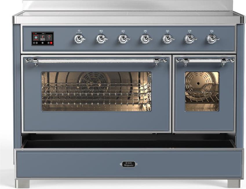 Ilve UMIB48NR3BGC Blue Grey With Chrome Trim