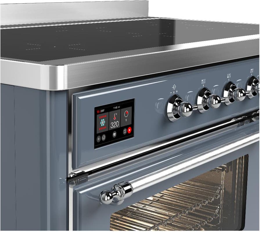 Ilve UMIB48NR3BGC Blue Grey With Chrome Trim
