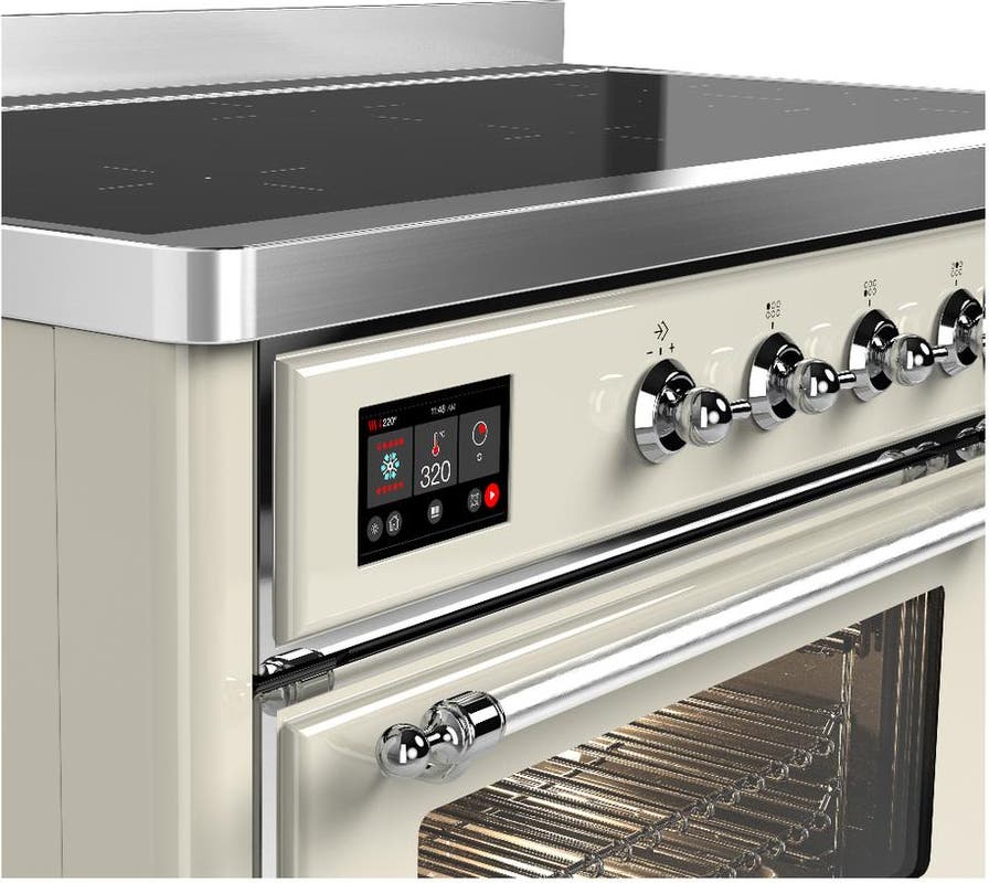 Ilve UMIB48NR3AWC Antique White With Chrome Trim