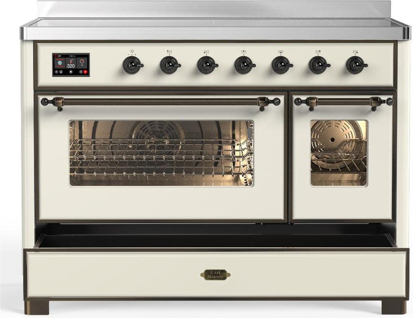 Ilve UMIB48NR3AWB Antique White With Burnished Trim