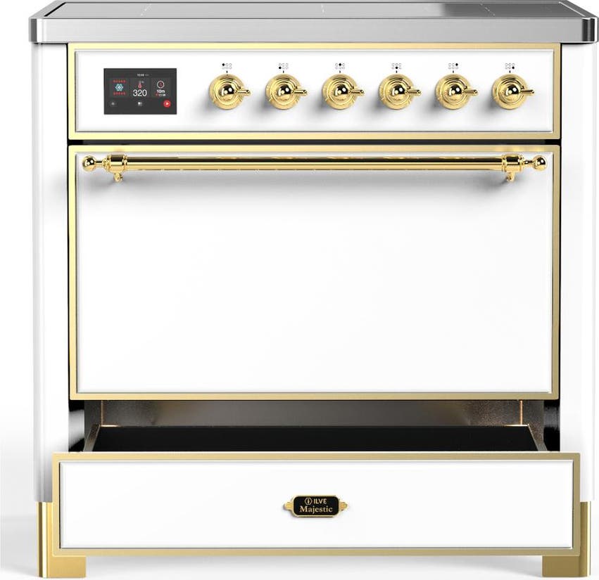 Ilve UMIB36QNR3WHG White With Brass Trim