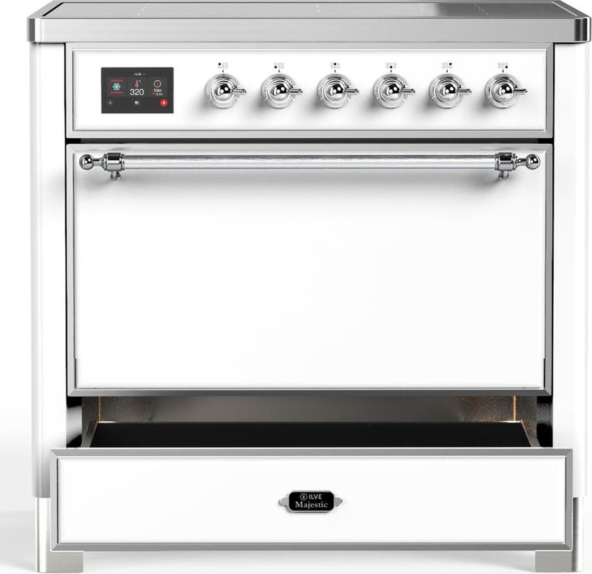 Ilve UMIB36QNR3WHC White With Chrome Trim