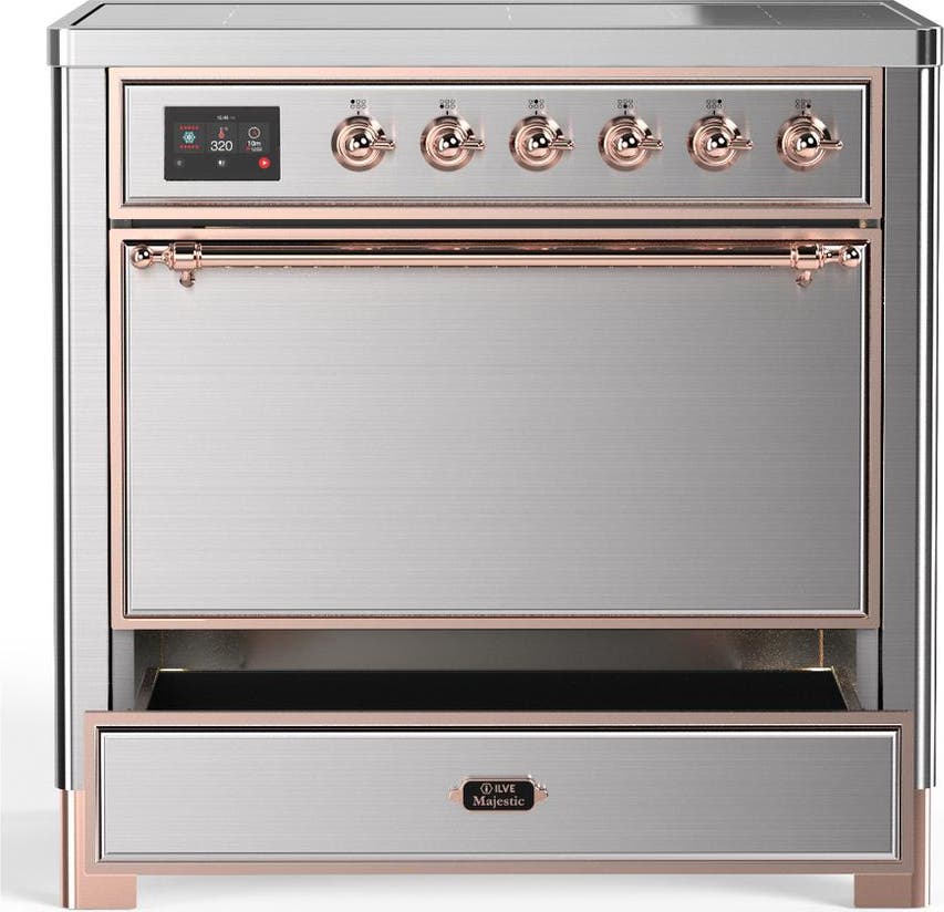 Ilve UMIB36QNR3SSP Stainless Steel With Copper Trim