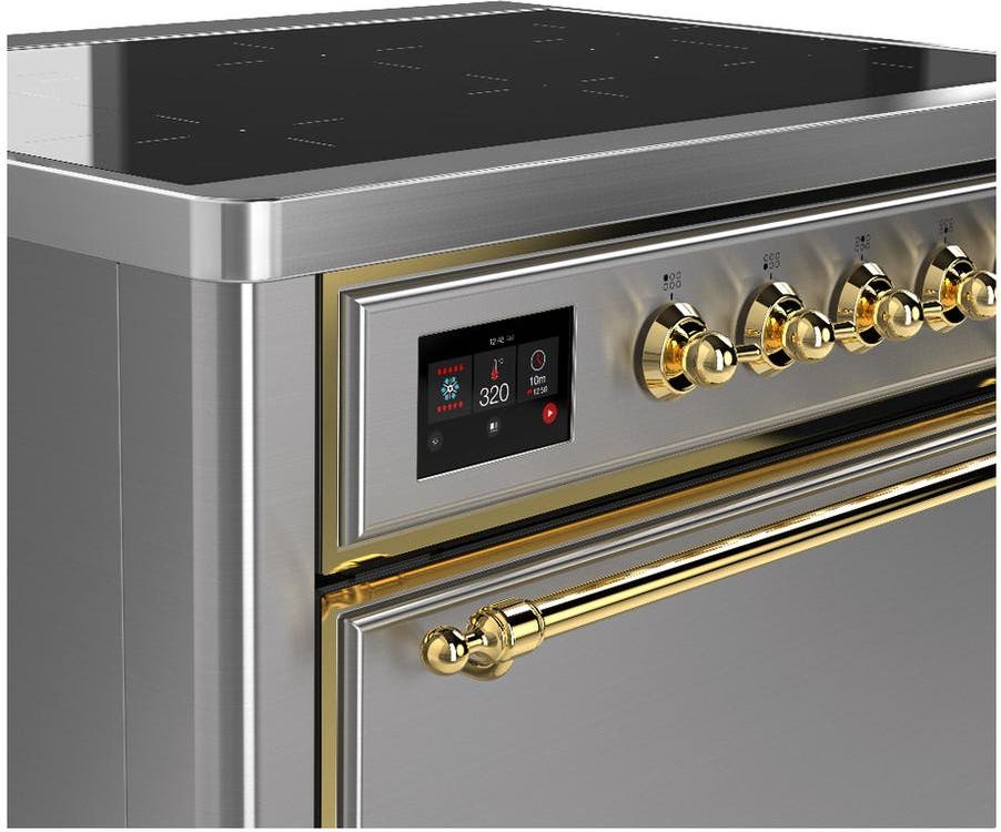 Ilve UMIB36QNR3SSG Stainless Steel With Brass Trim
