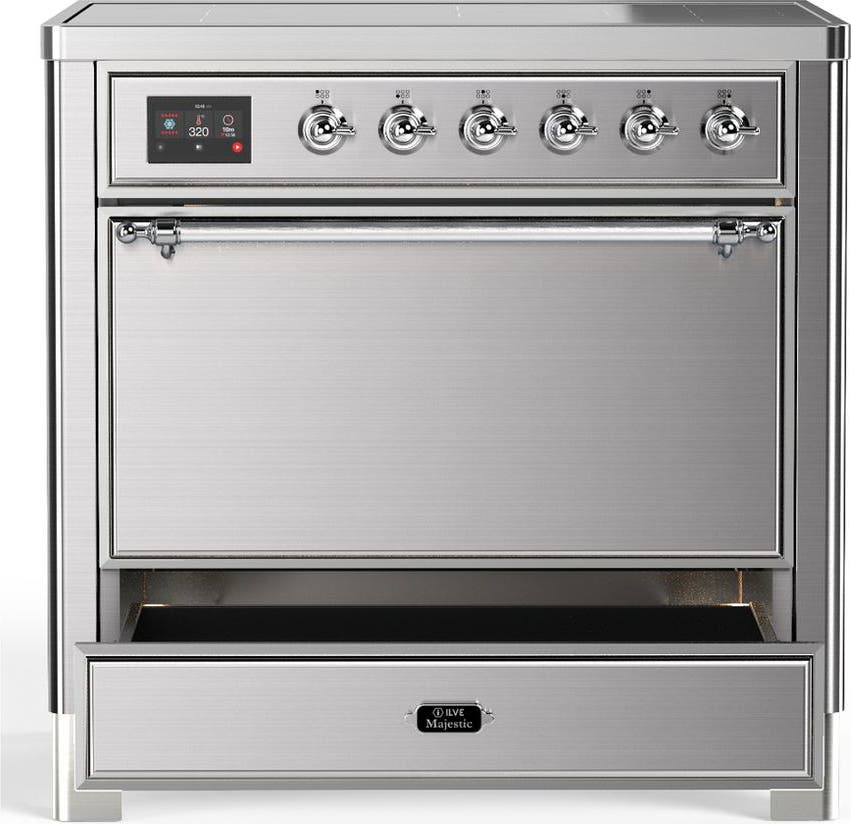 Ilve UMIB36QNR3SSC Stainless Steel With Chrome Trim