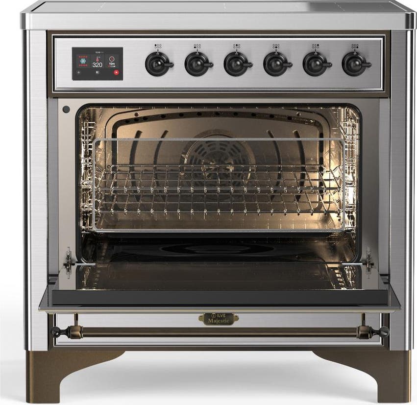 Ilve UMIB36QNR3SSB Stainless Steel With Burnished Trim