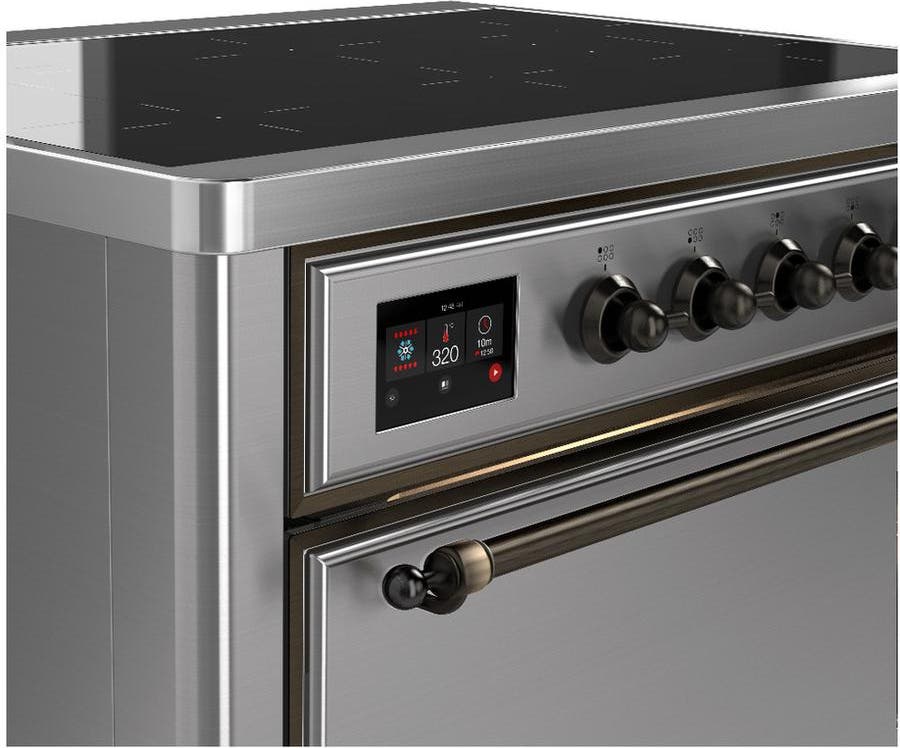 Ilve UMIB36QNR3SSB Stainless Steel With Burnished Trim