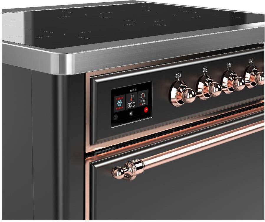 Ilve UMIB36QNR3MGP Matte Graphite With Copper Trim