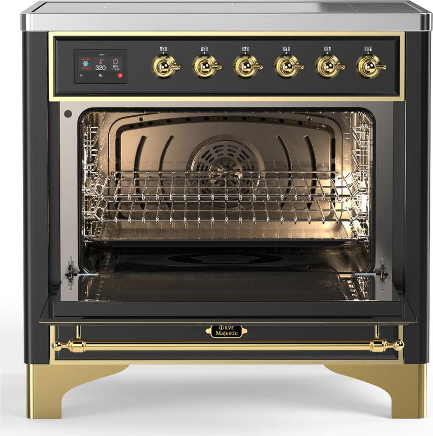 Ilve UMIB36QNR3MGG Matte Graphite With Brass Trim