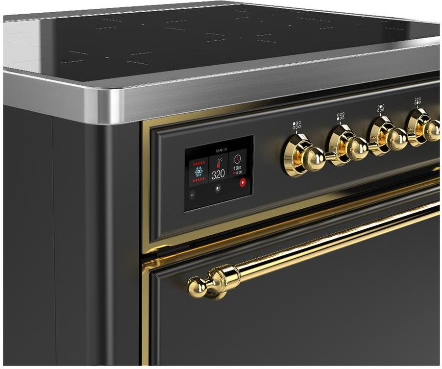 Ilve UMIB36QNR3MGG Matte Graphite With Brass Trim