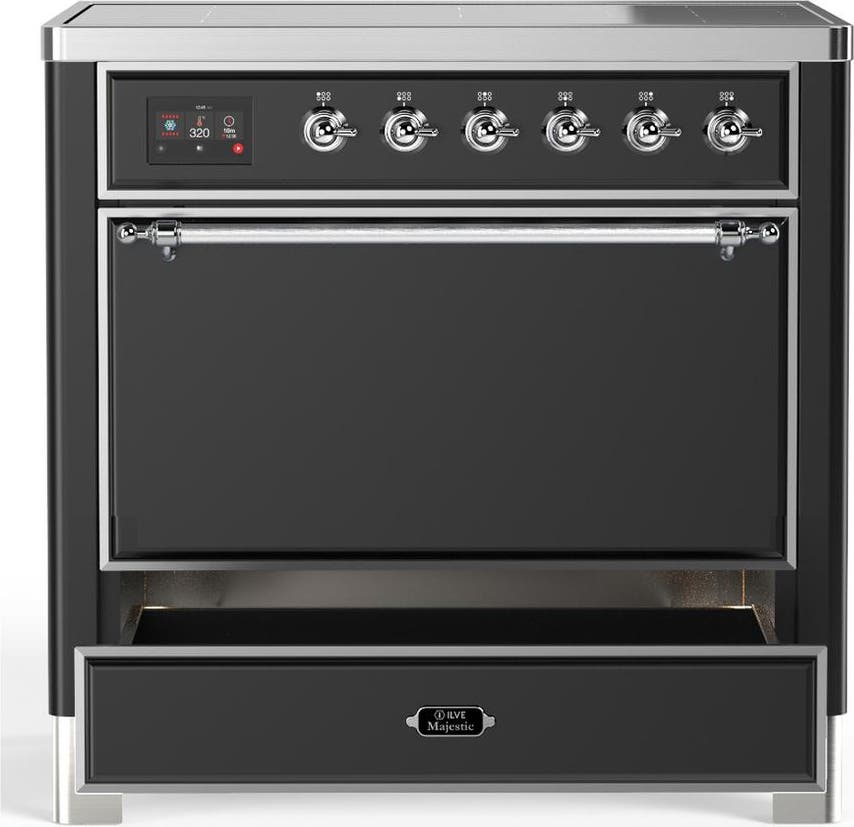 Ilve UMIB36QNR3MGC Matte Graphite With Chrome Trim