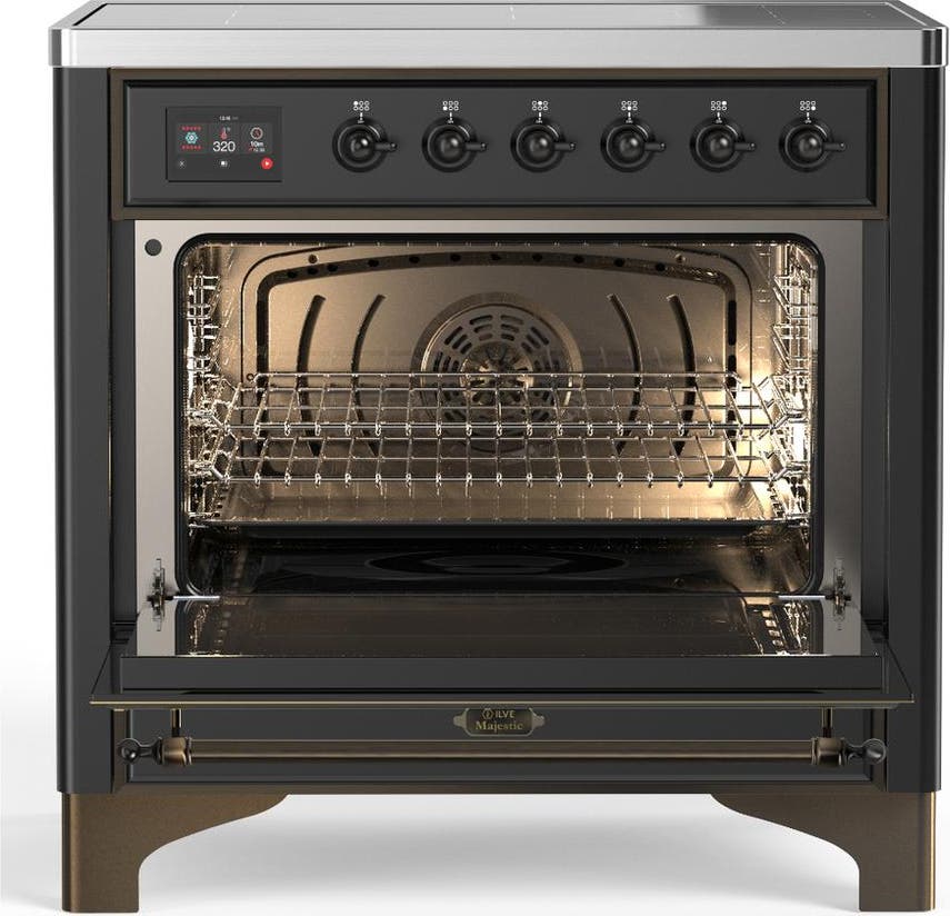 Ilve UMIB36QNR3MGB Matte Graphite With Burnished Trim